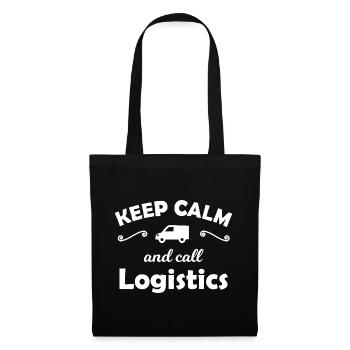 Keep Calm Logistik Spruch - Stoffbeutel - Schwarz - Vorne