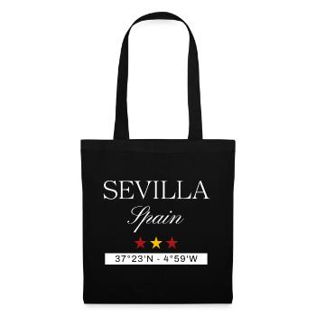 Sevilla Spanien Souvenir – Reise minimalistisch - Stoffbeutel - Schwarz - Vorne