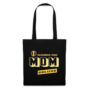 Mom Mama Number One Deluxe Bester Familie Mama - Stoffbeutel - Schwarz - Vorne