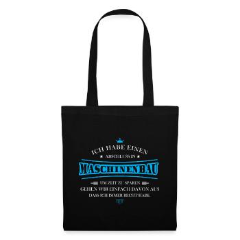 Maschinenbau Shirt-Abschluss - Stoffbeutel - Schwarz - Vorne