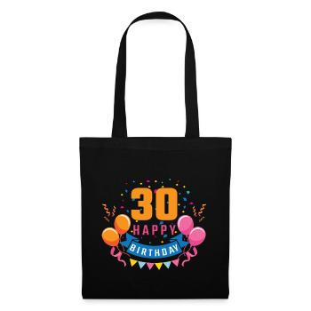 30th birthday 30 years Happy Birthday gift - Tote Bag - black - Front