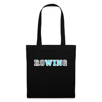 Row Rowing Rudern Ruder Sport Aviron Win - Stoffbeutel - Schwarz - Vorne