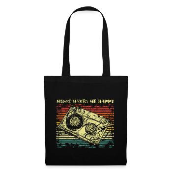 Musique vintage - Sac en tissu - noir - Devant