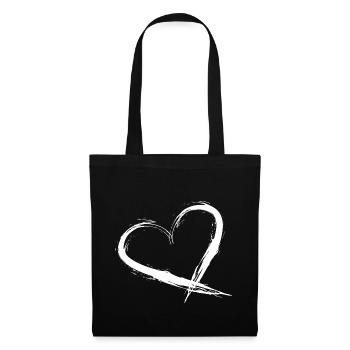 Heart Design Brush New Vector Gafik White Street Art - Tote Bag - black - Front