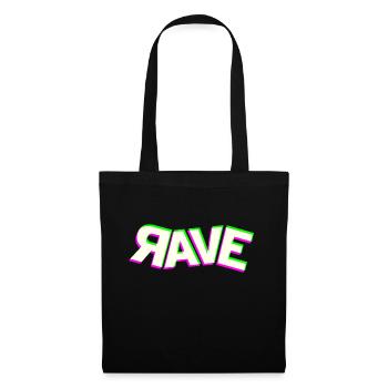 rave dj raver techno dubstep acid house party edm - Tote Bag - black - Front