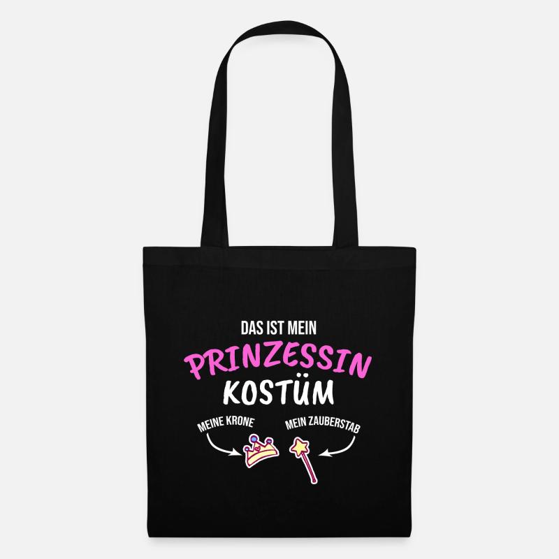 Karneval Fasching Prinzessin Kostüm - Stoffbeutel - Schwarz