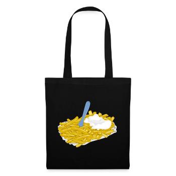 pommes frites speise fast food - Stoffbeutel - Schwarz - Vorne