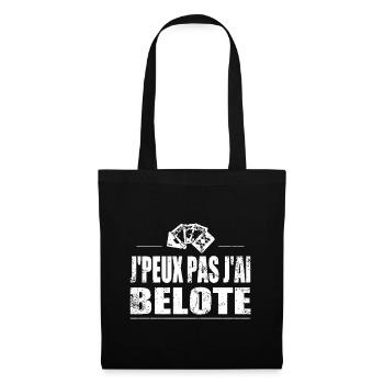 J'peux pas j'ai belote - Sac en tissu - noir - Devant