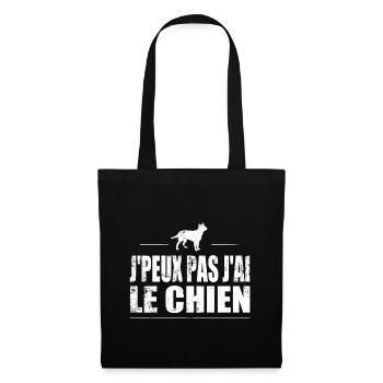 J'peux pas j'ai le chien - Sac en tissu - noir - Devant
