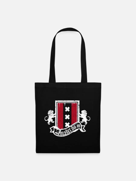 Amsterdam Crest Heraldry Lions - Stoffbeutel - Schwarz