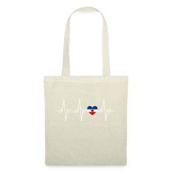 Jugoslawien Yugoslavia Flagge Herz Geschenk - Stoffbeutel - Natur - Vorne