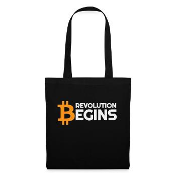 Revolution beginnt Bitcoin-Krypto - Stoffbeutel - Schwarz - Vorne