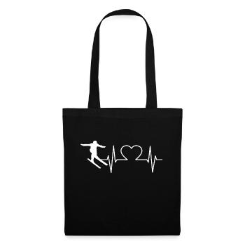 Heartbeat Pulse Ski Skiing - Sac en tissu - noir - Devant