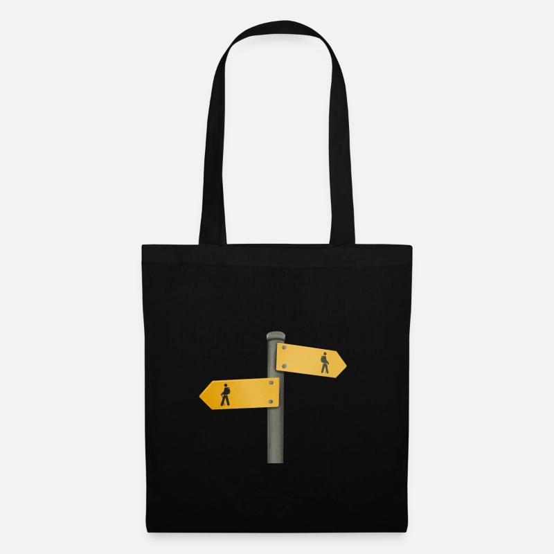 Panneau de randonnée panneau indicateur - Sac en tissu - noir