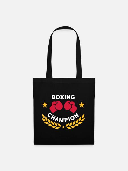 Boxing champion (Boxhandschuhe, Lorbeerkranz) - Stoffbeutel - Schwarz