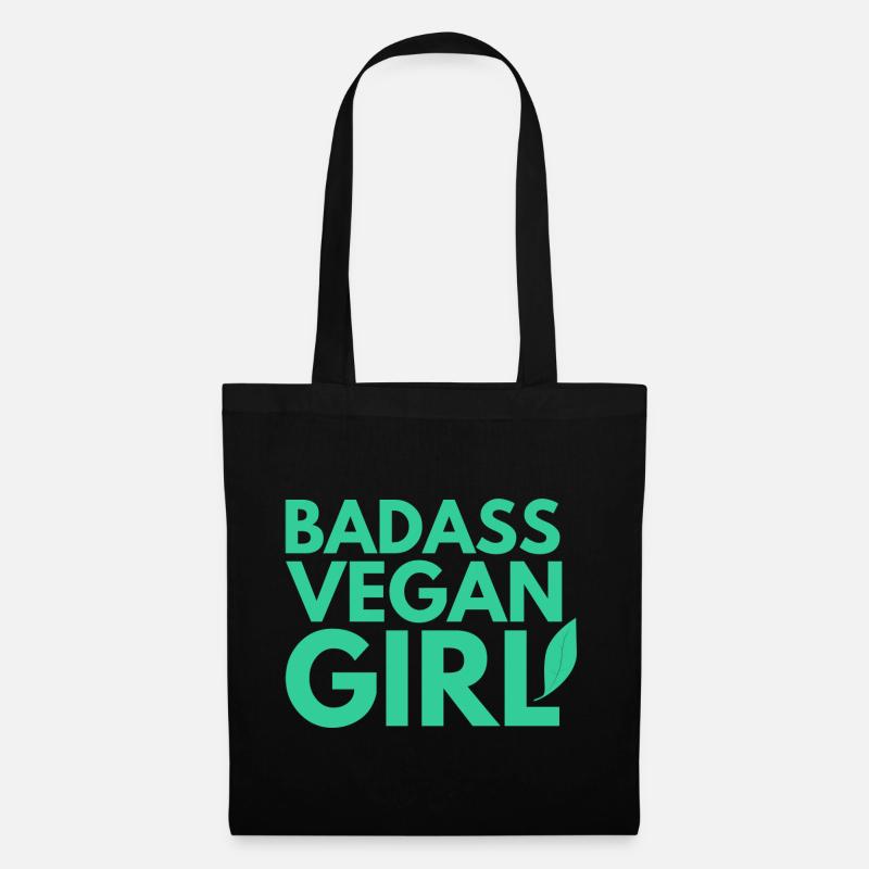Badass Veganes Mädchen - Stoffbeutel - Schwarz