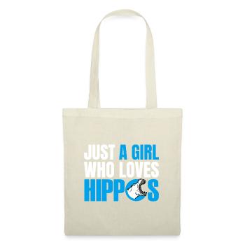 JUSTE UNE FILLE QUI AIME LES HIPPOPOTAMES - Sac en tissu - nature - Devant