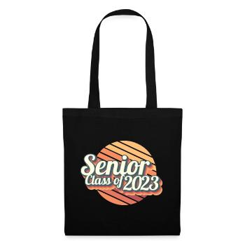 Cadeau de fête de remise des diplômes rétro de la classe senior de 2023 - Sac en tissu - noir - Devant