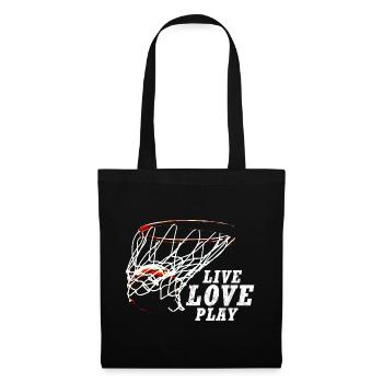 BASKETBALL, LIVE LOVE PLAY - Stoffbeutel - Schwarz - Vorne