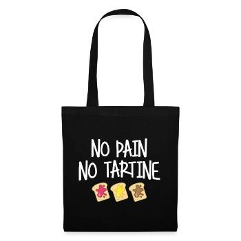 No pain no tartine - Sac en tissu - noir - Devant