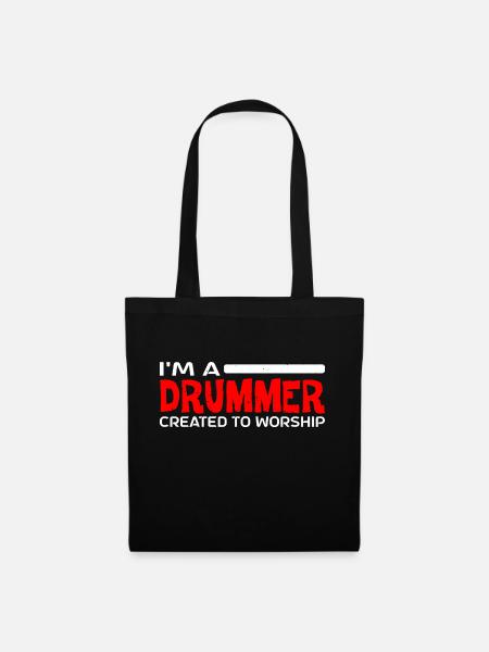 I'm A Drummer Created To Worship 4 - Stoffbeutel - Schwarz