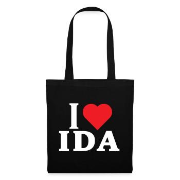 t-shirt I love Ida t-shirt idée cadeau - Sac en tissu - noir - Devant