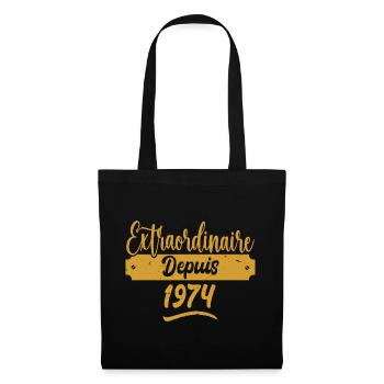 Extraordinaire Depuis 1974 | Cadeau Anniversaire - Sac en tissu - noir - Devant