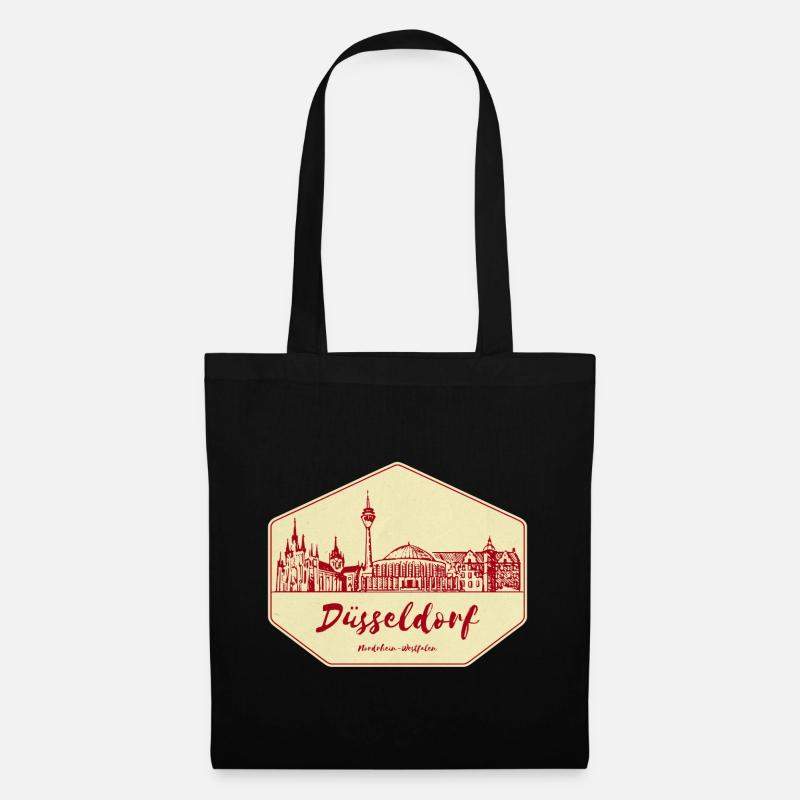 Düsseldorf Skyline Badge - Stoffbeutel - Schwarz