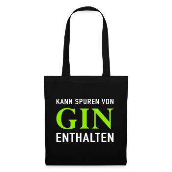 Kann Spuren Von Gin Enthalten - Stoffbeutel - Schwarz - Vorne