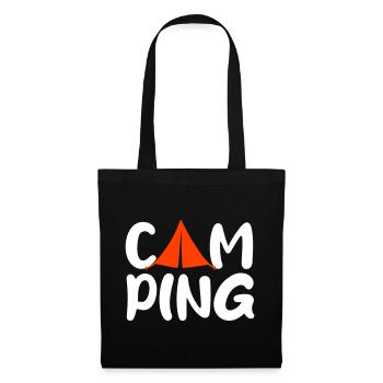 Camping Zelt coole Sprüche Camper Sommer Outdoor - Stoffbeutel - Schwarz - Vorne