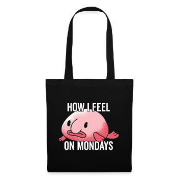 Comment je me sens le lundi Propriétaire de Blobfish - Sac en tissu - noir - Devant