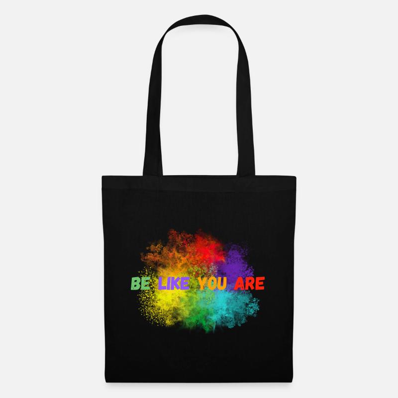 Bunte Farbexplosion mit Inspirational Text - Stoffbeutel - Schwarz