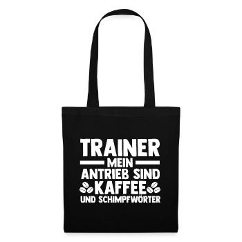 Kaffee Sportmannschaft Trainer - Stoffbeutel - Schwarz - Vorne