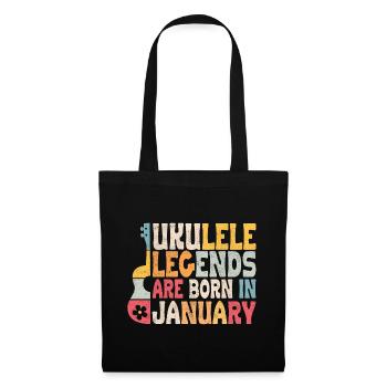 Ukulele Legends are born in January - Stoffbeutel - Schwarz - Vorne
