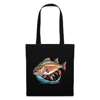 Pêche à la truite et pêche à la truite brune - Sac en tissu - noir - Devant