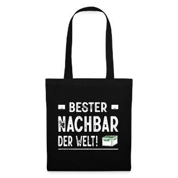 Bester Nachbar Der Welt Auf Gute Nachbarschaft - Stoffbeutel - Schwarz - Vorne