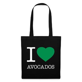 I LOVE AVOCADOS Avokados - Stoffbeutel - Schwarz - Vorne