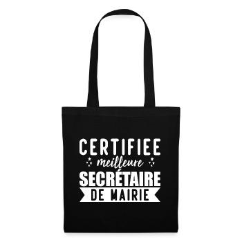 Secrétaire de mairie cadeau pour secrétaire - Sac en tissu - noir - Devant