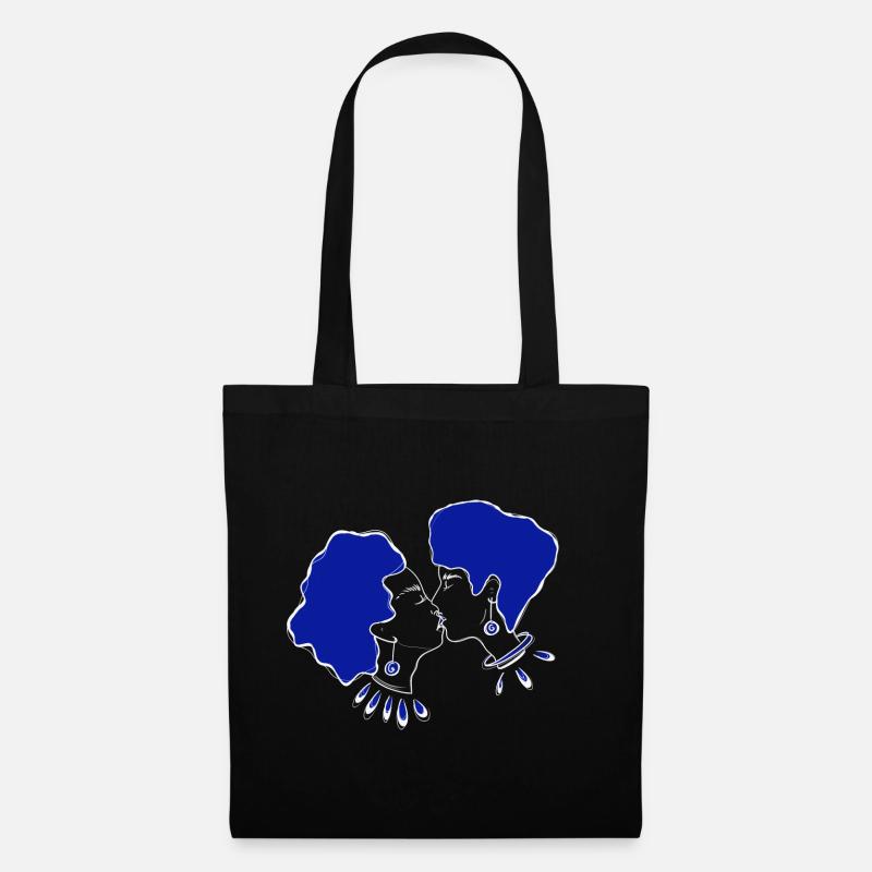 blau - Stoffbeutel - Schwarz