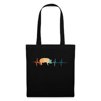 Battement de cœur porc - Sac en tissu - noir - Devant