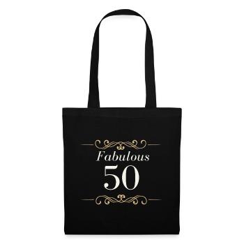 Fabulous 50 Birthday Flourish - Tote Bag - black - Front