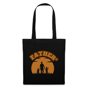 Father² 2 Children Brown - Stoffbeutel - Schwarz - Vorne