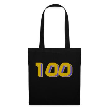100. 100 JAHRE. 100-JÄHRIGES JUBILÄUM. GEBURTSTAG 100 - Stoffbeutel - Schwarz - Vorne