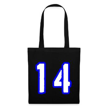 14 Zahl Symbol - Stoffbeutel - Schwarz - Vorne
