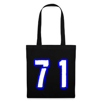 71 Zahl Symbol - Stoffbeutel - Schwarz - Vorne