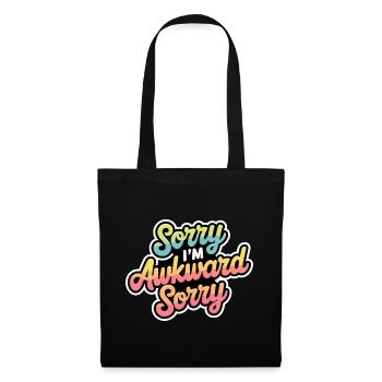 Sorry I'm Awkward Sorry 14 - Stoffbeutel - Schwarz - Vorne