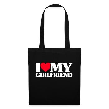 I Love My Girlfriend Couple Saint Valentin 2025 - Sac en tissu - noir - Devant