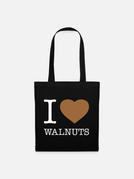 I LOVE WALNUTS - Stoffbeutel - Schwarz
