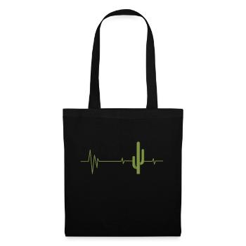 Saguaro Cactus Cacti Lover Heartbeat - Tote Bag - black - Front