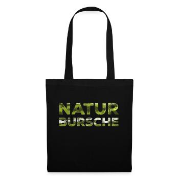 Natur Bursche Waldmotiv Schriftzug - Stoffbeutel - Schwarz - Vorne